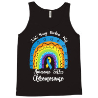 Rainbow Down Syndrome Funny For Kid T  Shirt Just Busy Rockin' My Awes Tank Top | Artistshot