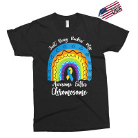 Rainbow Down Syndrome Funny For Kid T  Shirt Just Busy Rockin' My Awes Exclusive T-shirt | Artistshot