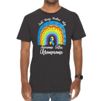 Rainbow Down Syndrome Funny For Kid T  Shirt Just Busy Rockin' My Awes Vintage T-shirt | Artistshot