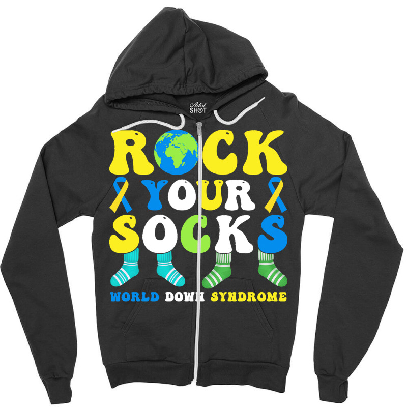 Rock Your Socks World Down Syndrome Day T  Shirt Rock Your Socks World Zipper Hoodie | Artistshot