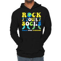 Rock Your Socks World Down Syndrome Day T  Shirt Rock Your Socks World Lightweight Hoodie | Artistshot