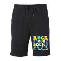 Rock Your Socks World Down Syndrome Day T  Shirt Rock Your Socks World Fleece Short | Artistshot