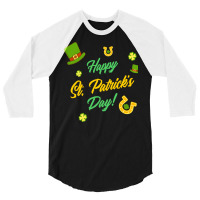 Saint Patricks Day T  Shirt Cute Leprechaun Shamrock Lucky Charm Happy 3/4 Sleeve Shirt | Artistshot