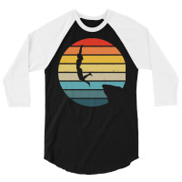 Scuba Diving T  Shirt Cliff Diving Silhouette On A Distressed Retro Su 3/4 Sleeve Shirt | Artistshot