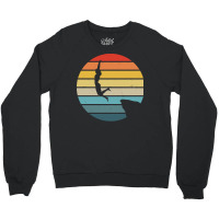 Scuba Diving T  Shirt Cliff Diving Silhouette On A Distressed Retro Su Crewneck Sweatshirt | Artistshot