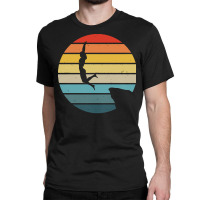 Scuba Diving T  Shirt Cliff Diving Silhouette On A Distressed Retro Su Classic T-shirt | Artistshot