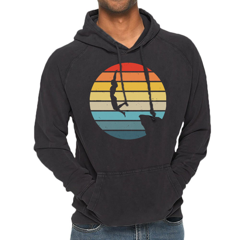 Scuba Diving T  Shirt Cliff Diving Silhouette On A Distressed Retro Su Vintage Hoodie | Artistshot