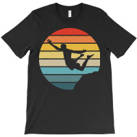 Scuba Diving T  Shirt Cliff Diving Silhouette On A Distressed Retro Su T-shirt | Artistshot