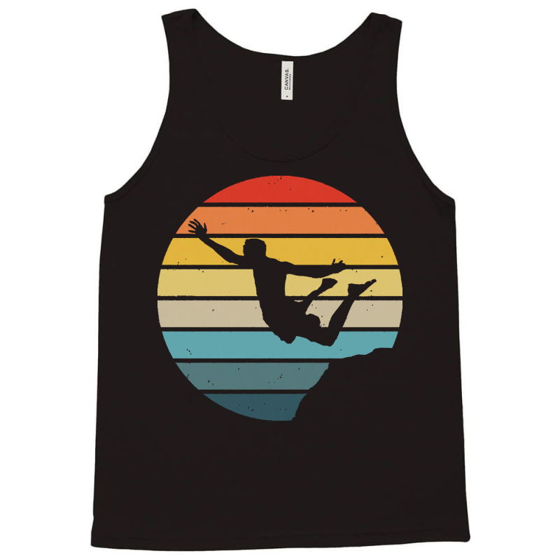 Scuba Diving T  Shirt Cliff Diving Silhouette On A Distressed Retro Su Tank Top | Artistshot