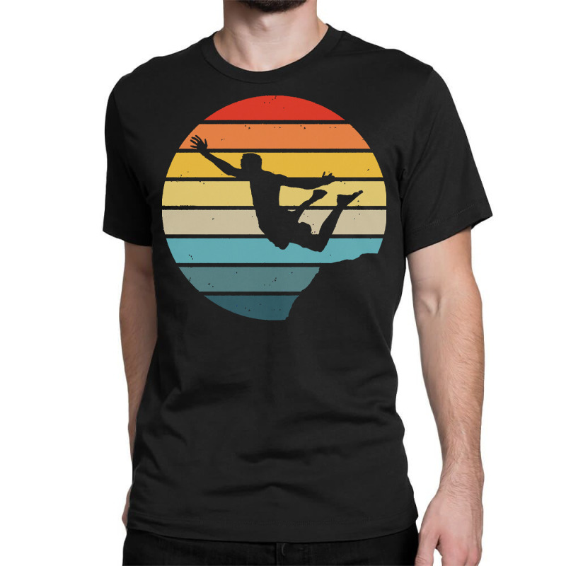 Scuba Diving T  Shirt Cliff Diving Silhouette On A Distressed Retro Su Classic T-shirt | Artistshot