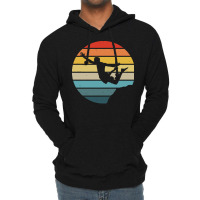 Scuba Diving T  Shirt Cliff Diving Silhouette On A Distressed Retro Su Lightweight Hoodie | Artistshot