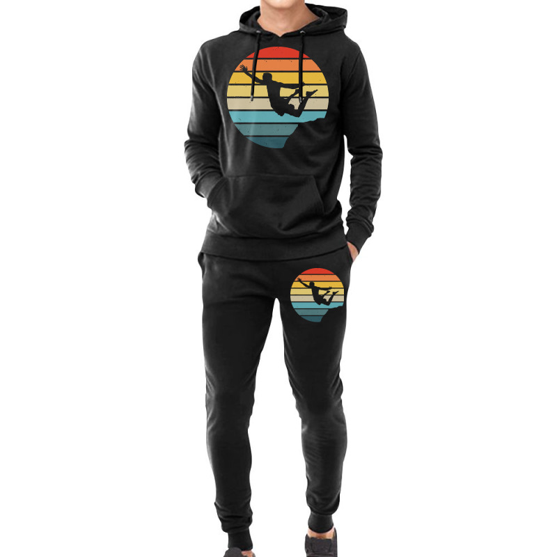 Scuba Diving T  Shirt Cliff Diving Silhouette On A Distressed Retro Su Hoodie & Jogger Set | Artistshot