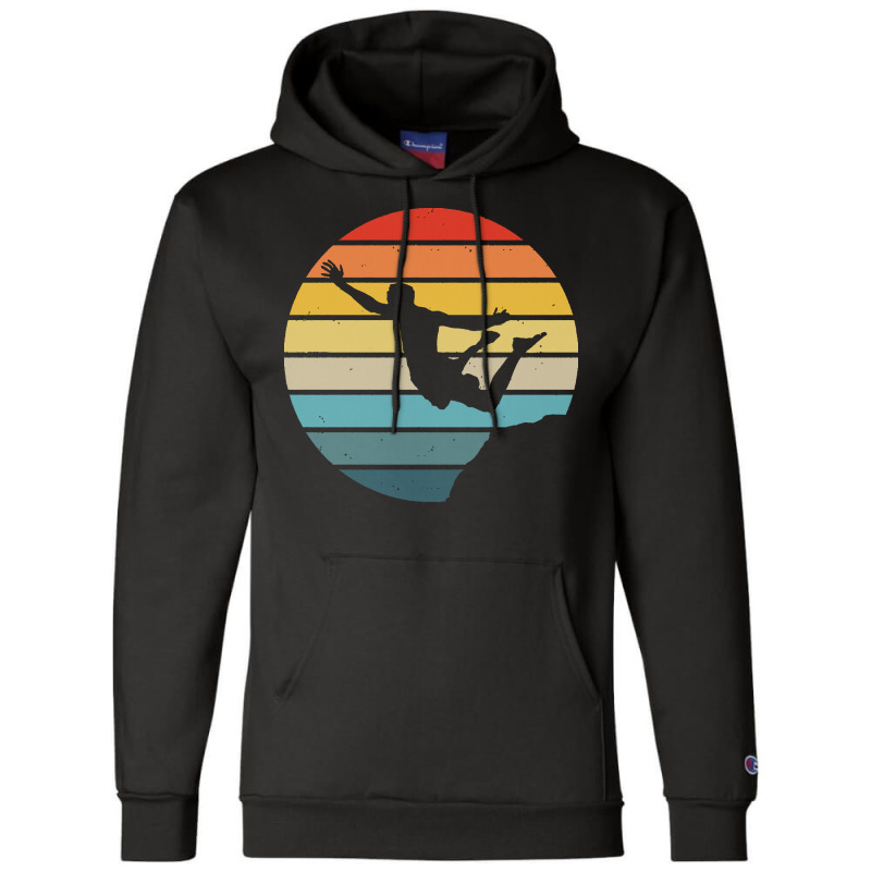 Scuba Diving T  Shirt Cliff Diving Silhouette On A Distressed Retro Su Champion Hoodie | Artistshot