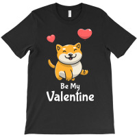 Shiba Inu Lovers T  Shirt Cute Shiba Inu Dog With Red Heart Be My Vale T-shirt | Artistshot