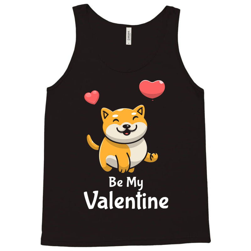 Shiba Inu Lovers T  Shirt Cute Shiba Inu Dog With Red Heart Be My Vale Tank Top | Artistshot