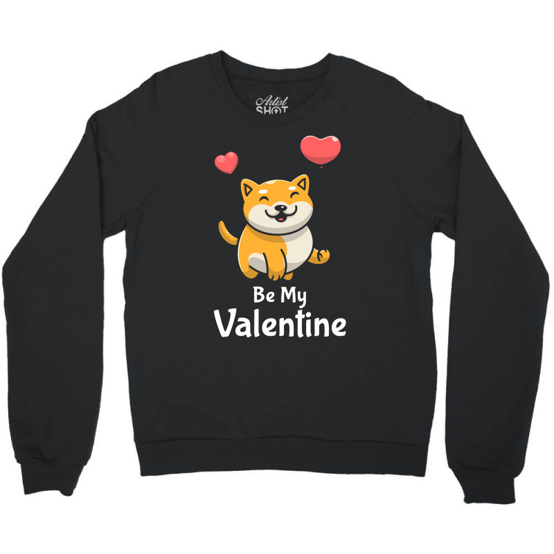 Shiba Inu Lovers T  Shirt Cute Shiba Inu Dog With Red Heart Be My Vale Crewneck Sweatshirt | Artistshot