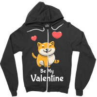 Shiba Inu Lovers T  Shirt Cute Shiba Inu Dog With Red Heart Be My Vale Zipper Hoodie | Artistshot