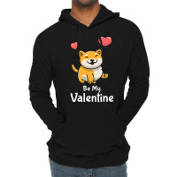 Shiba Inu Lovers T  Shirt Cute Shiba Inu Dog With Red Heart Be My Vale Lightweight Hoodie | Artistshot