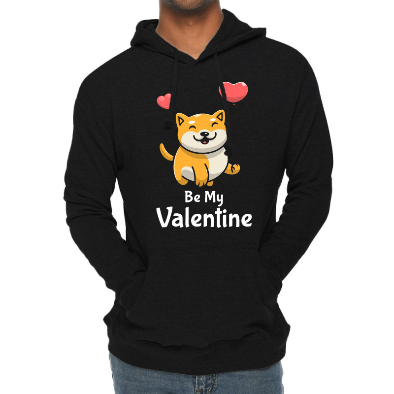 Shiba Inu Lovers T  Shirt Cute Shiba Inu Dog With Red Heart Be My Vale Lightweight Hoodie | Artistshot