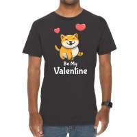 Shiba Inu Lovers T  Shirt Cute Shiba Inu Dog With Red Heart Be My Vale Vintage T-shirt | Artistshot