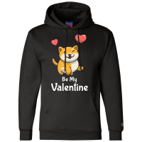 Shiba Inu Lovers T  Shirt Cute Shiba Inu Dog With Red Heart Be My Vale Champion Hoodie | Artistshot