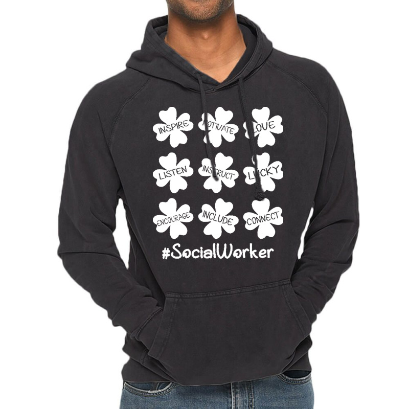 Social Worker St Patricks Day T  Shirt Shamrock Inspire Love Lucky Soc Vintage Hoodie | Artistshot