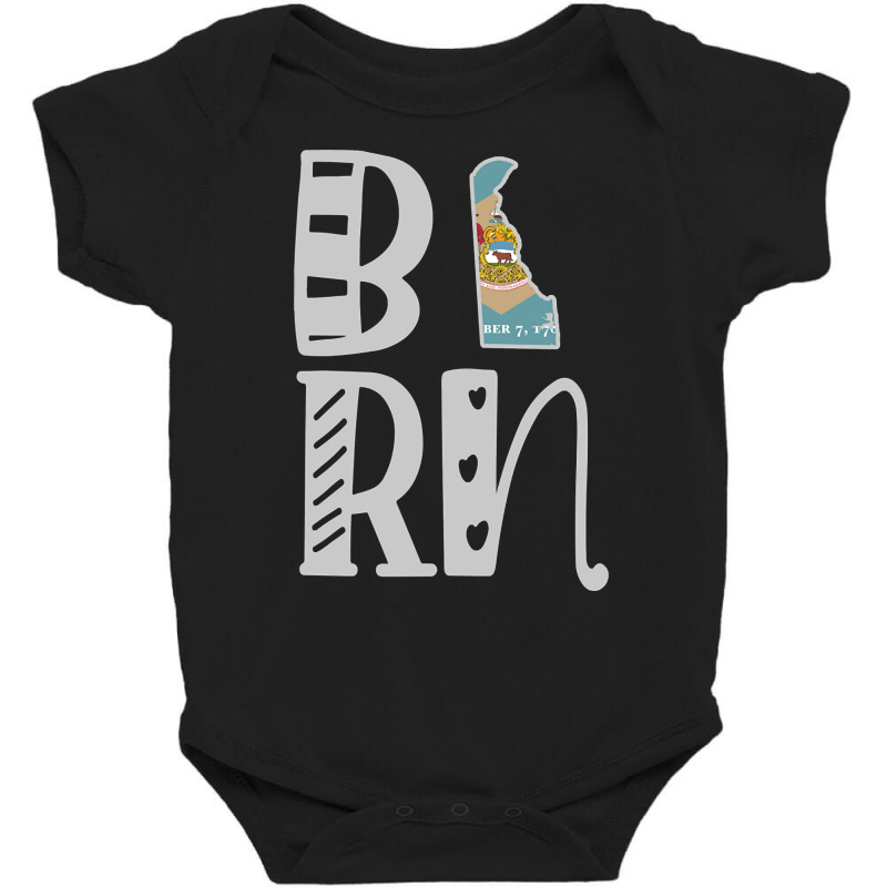 Limited Edition Born Delaware In Art Block Letters Baby Bodysuit by Jerhogen528 | Artistshot