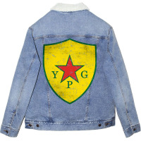 Ypg People's Protection Units Distressed Unisex Sherpa-lined Denim Jacket | Artistshot