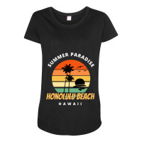 Summer Paradise Honolulu Beach Classic Maternity Scoop Neck T-shirt | Artistshot