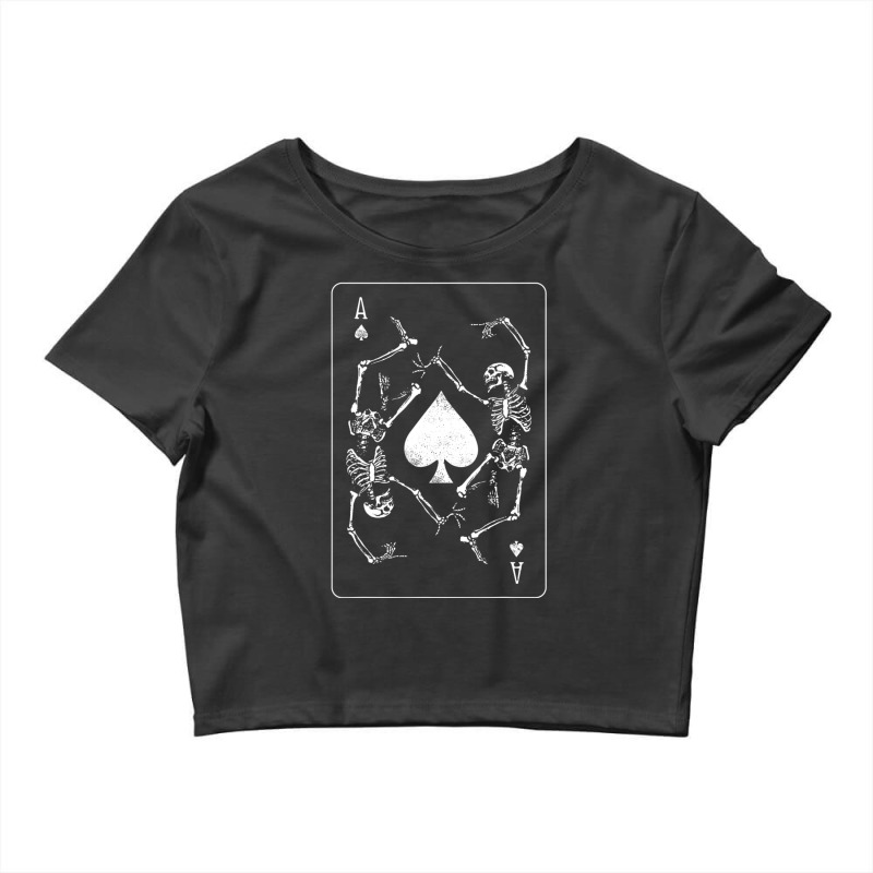 Trending Goth Punk Ace Of Spades Card Shark Gambler Skeleton (2) Crop Top by femalesbaubles | Artistshot