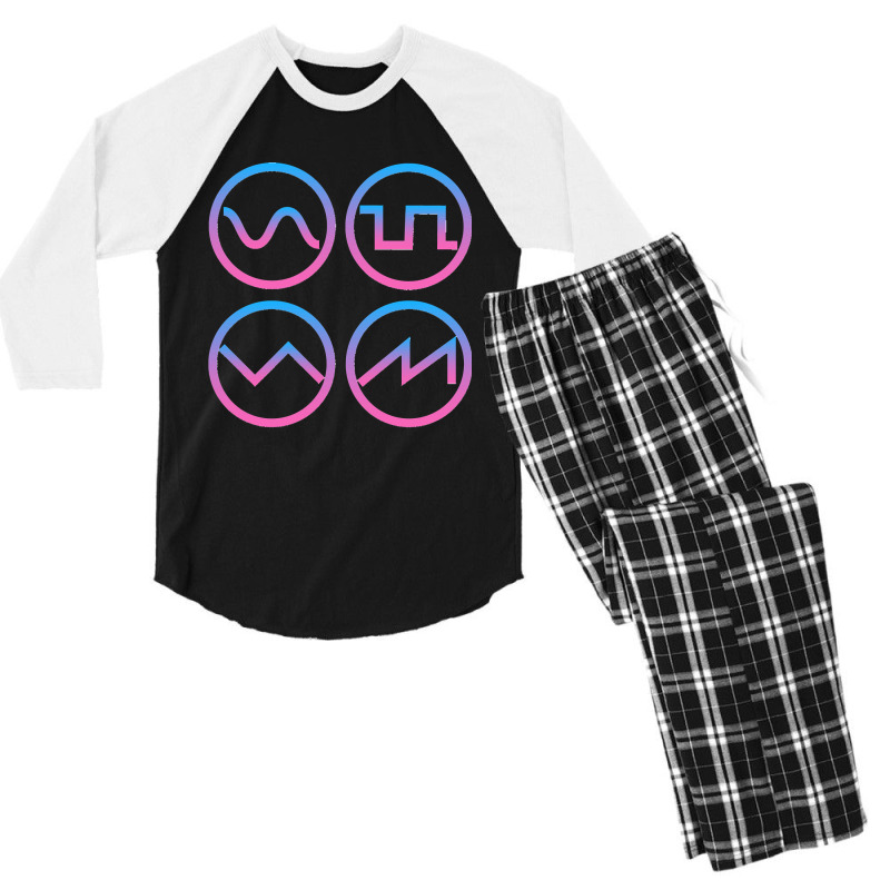 Synth Waveform Synthesizer Classic Men's 3/4 Sleeve Pajama Set | Artistshot