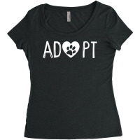 Limited Edition Adop Dog Or Cat Pet Rescue Animal Shelter Adoption Women's Triblend Scoop T-shirt | Artistshot