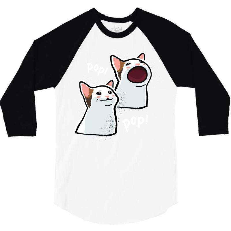 Popping Cat Meme  Pop Cat  Popcat 3/4 Sleeve Shirt by beyanglubow | Artistshot