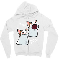 Popping Cat Meme  Pop Cat  Popcat Zipper Hoodie | Artistshot