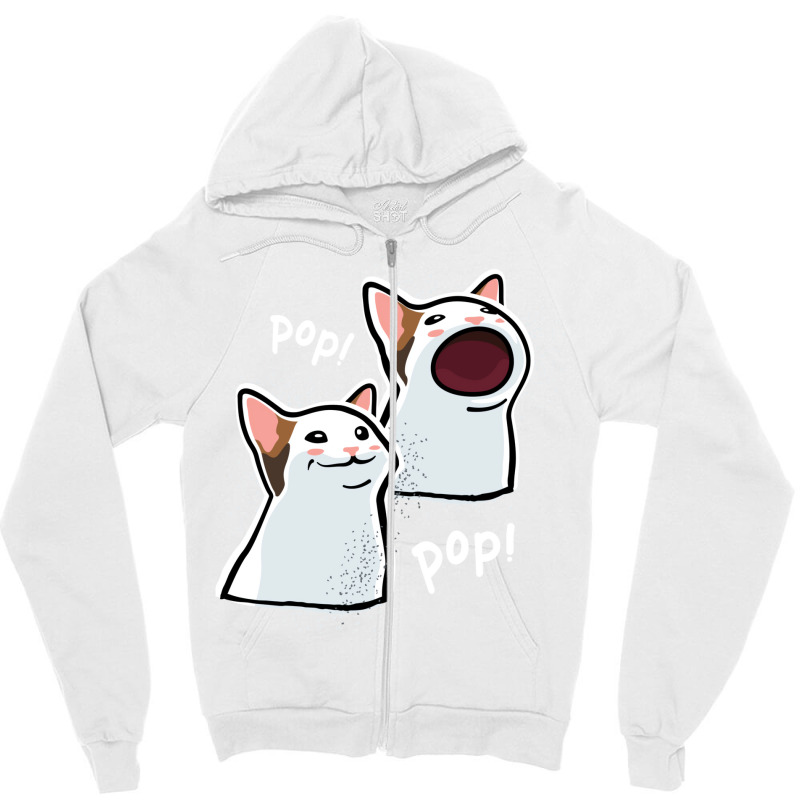 Popping Cat Meme  Pop Cat  Popcat Zipper Hoodie by beyanglubow | Artistshot