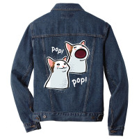 Popping Cat Meme  Pop Cat  Popcat Men Denim Jacket | Artistshot