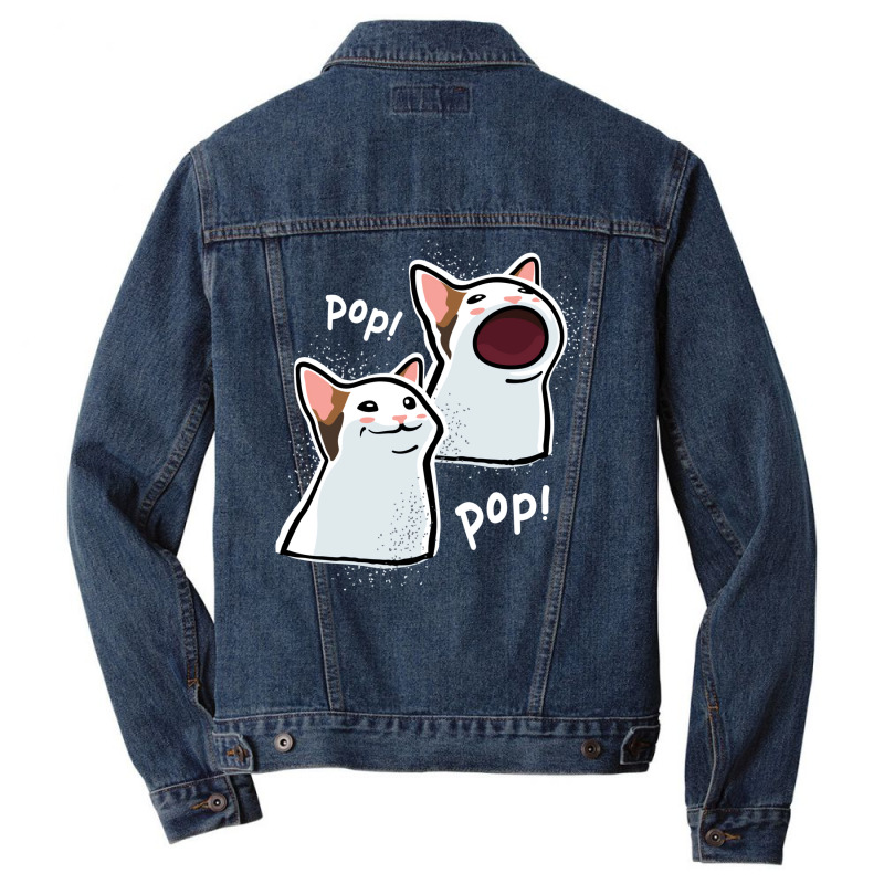 Popping Cat Meme  Pop Cat  Popcat Men Denim Jacket by beyanglubow | Artistshot