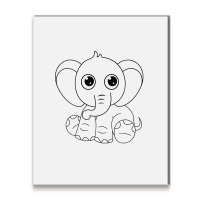 Cute Elephant Sitting Down Metal Print Vertical | Artistshot