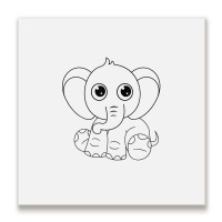 Cute Elephant Sitting Down Metal Print Square | Artistshot