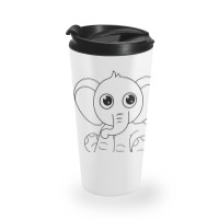 Cute Elephant Sitting Down Travel Mug | Artistshot