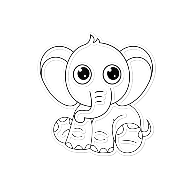 Cute Elephant Sitting Down Sticker | Artistshot