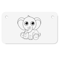 Cute Elephant Sitting Down Motorcycle License Plate | Artistshot