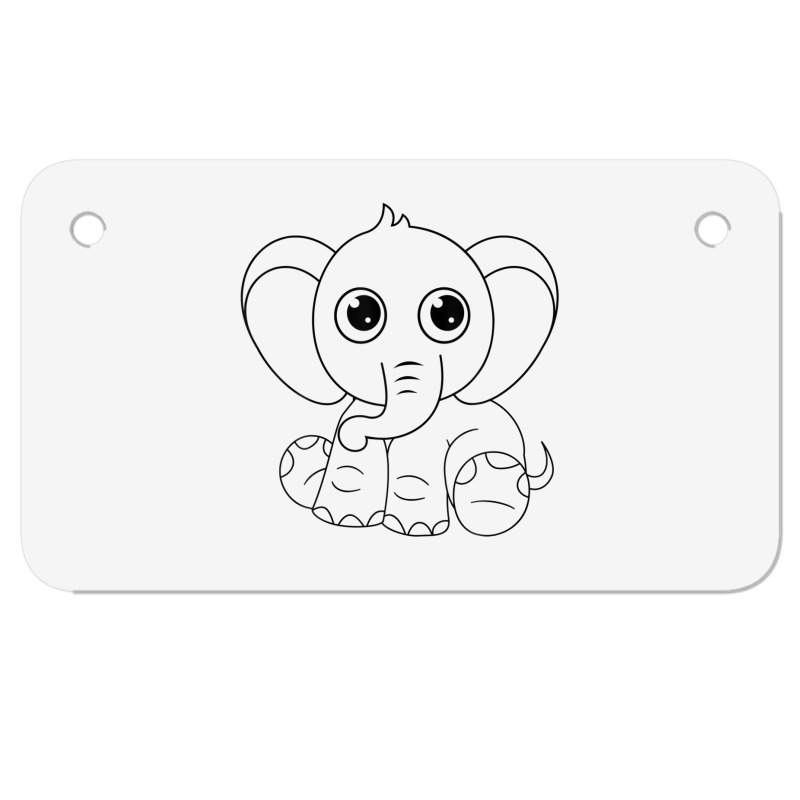 Cute Elephant Sitting Down Motorcycle License Plate | Artistshot