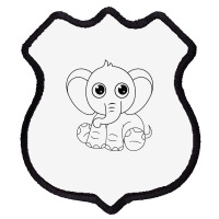 Cute Elephant Sitting Down Shield Patch | Artistshot