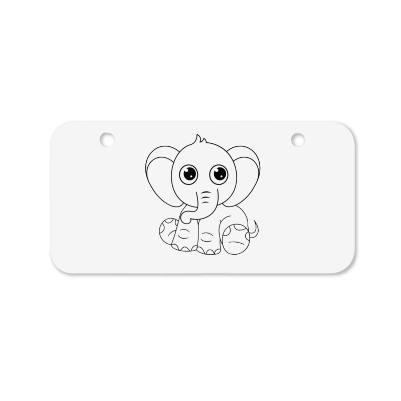 Cute Elephant Sitting Down Bicycle License Plate | Artistshot