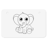 Cute Elephant Sitting Down Atv License Plate | Artistshot