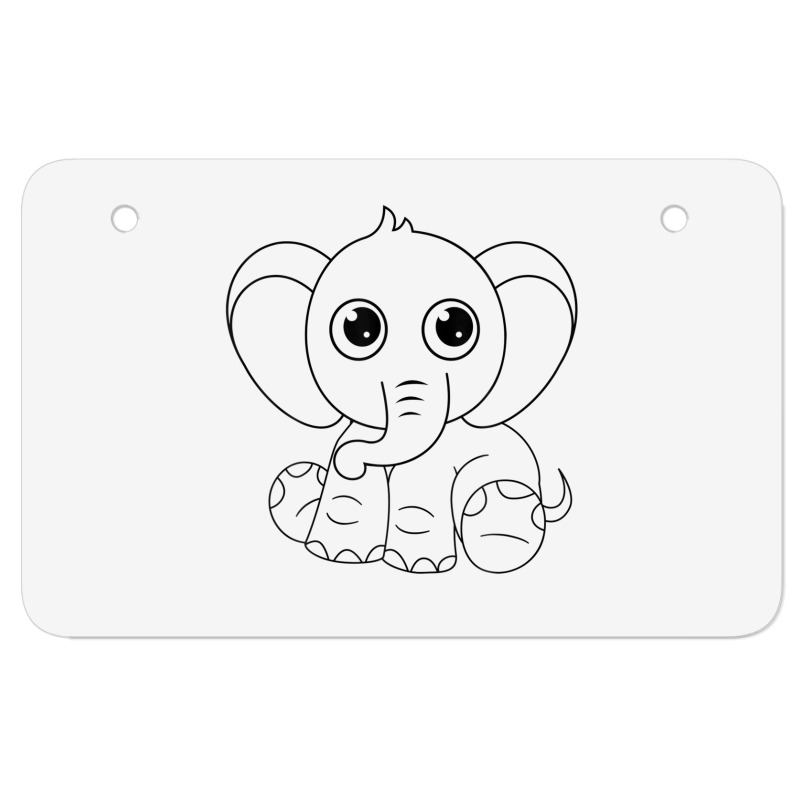 Cute Elephant Sitting Down Atv License Plate | Artistshot