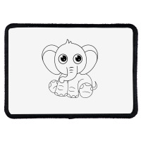 Cute Elephant Sitting Down Rectangle Patch | Artistshot