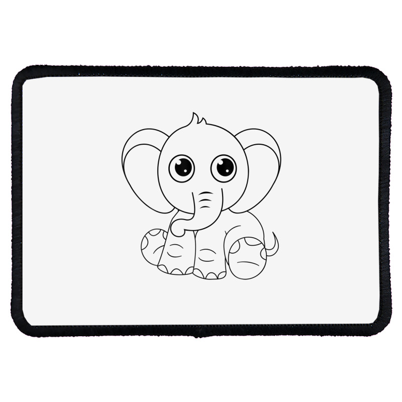 Cute Elephant Sitting Down Rectangle Patch | Artistshot