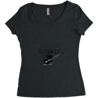 I Destroy Silence With Electric Guitar Women's Triblend Scoop T-shirt | Artistshot